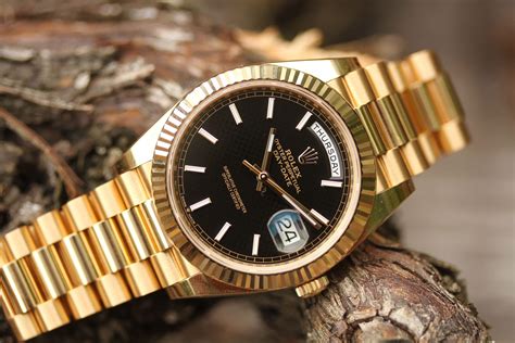 rolex black dial present day and date|Rolex Day-Date 40mm price.